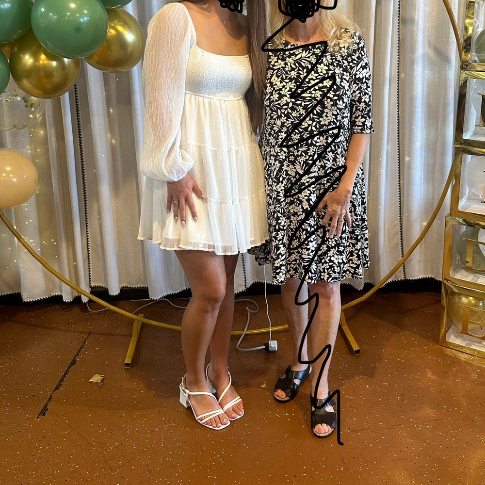 Altar’d State White Dress (sheer long sleeves)